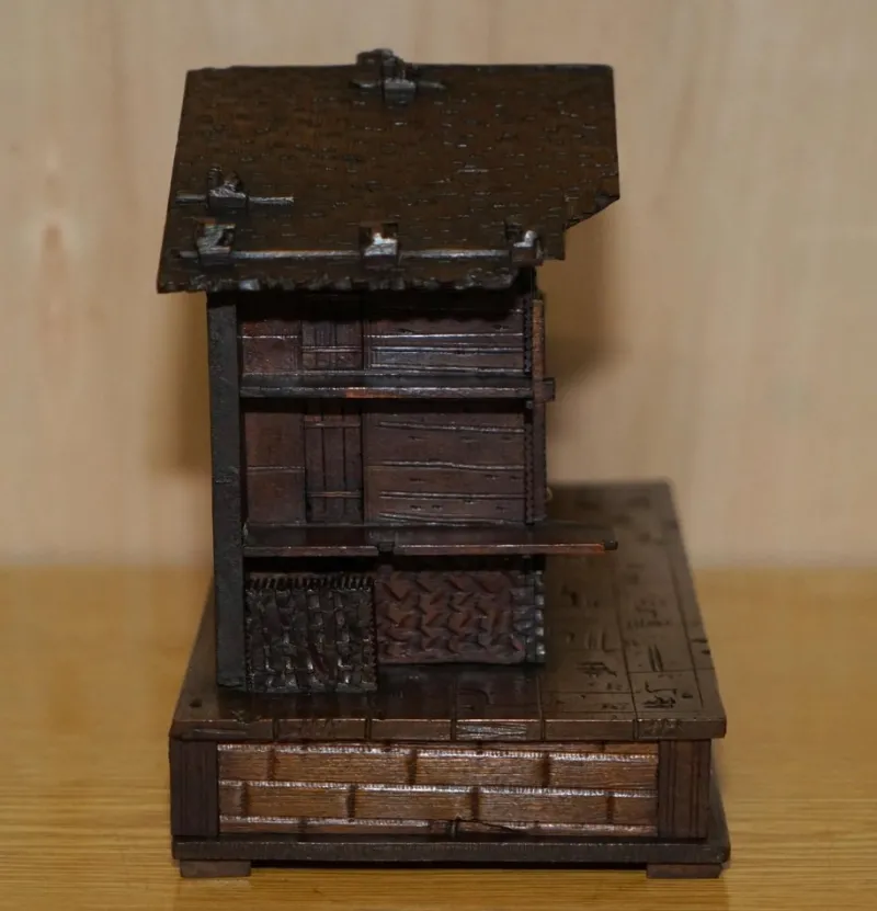 Pamono Hand Carved Black Forest Wood Cigar Box, 1880s> Fireplaces And Mantels