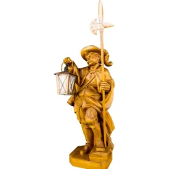 Pamono Hand Carved Wooden Sculpture Lamp Depicting Night Watchman with Lantern, Germany> Table Lamps