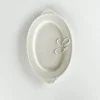 Pamono Hand Made White Porcelain Platter with Embroidered Letter Geneviève by Studio Desimonewayland> Decorative Plates