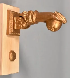 Pamono Hand of Fatima Door Knocker in Iron from Camion Frères><noscript><img width=