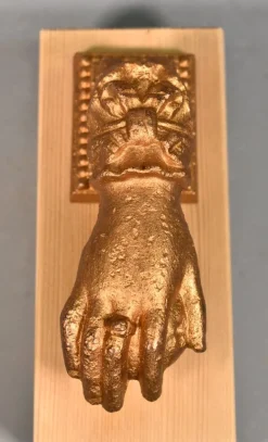 Pamono Hand of Fatima Door Knocker in Iron from Camion Frères><noscript><img width=