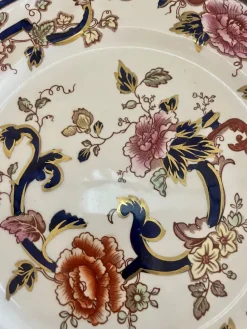 Pamono Hand Painted Masons Ironstone Plates, 1920s, Set of 2><noscript><img width=