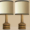 Pamono Hand Painted Sculptural Table Lamps, 1960s, Set of 2> Table Lamps