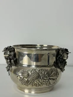 Pamono Hand-Chiseled 925 Sterling Silver Champagne Bucket, 1980s><noscript><img width=