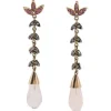 Pamono Handcrafted Gold and Silver Dangle Earrings with Quartz, Rubies and Diamonds, Set of 2> Earrings