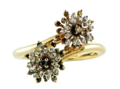 Pamono Handcrafted Ring with Diamonds & Yellow and White Gold
