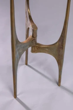 Sale Pamono Handcrafted Side Table in Bronze with Multi-Level Marble Tops, 2022
