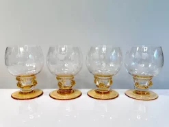 Online Pamono Handcrafted Wine or Brandy Glasses from Theresienthal Glassworks, Germany 1950s, Set of 4