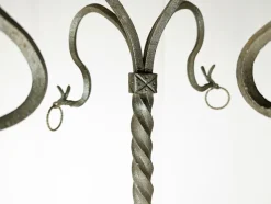 Pamono Hand-Crafted Wrought Iron Pedestal attributed to Alessandro Mazzucotelli, 1890s><noscript><img width=