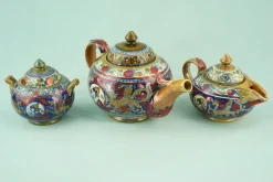 Best Pamono Hand-Decorated Luster Finish Ceramic Tea and Coffee Service by Alfredo Santarelli, Gualdo Tadino, Italy, 1920s, Set of 15