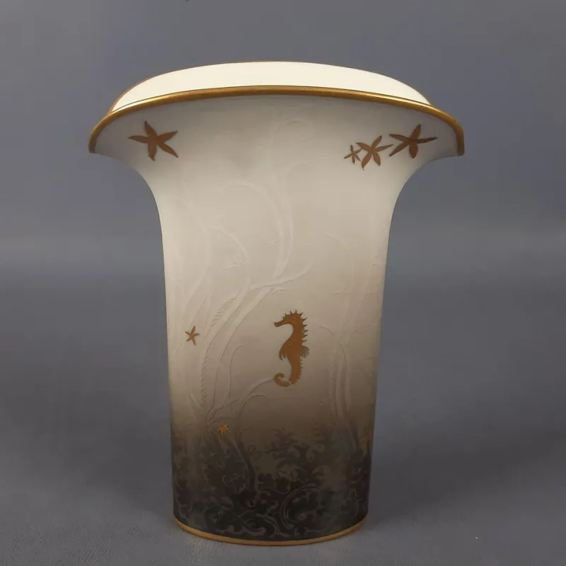 Discount Pamono Handmade 24 Karat Gold-Plated Porcelain Goldfish Vase from Morbelli, 1970s