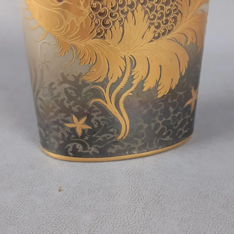 Discount Pamono Handmade 24 Karat Gold-Plated Porcelain Goldfish Vase from Morbelli, 1970s