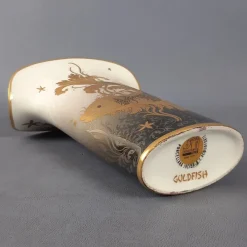 Discount Pamono Handmade 24 Karat Gold-Plated Porcelain Goldfish Vase from Morbelli, 1970s
