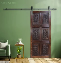Pamono Handmade and Handcarved Sliding Door Panel, Nuristan, Afghanistan, 1920s><noscript><img width=
