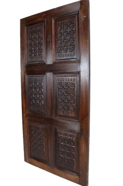 Pamono Handmade and Handcarved Sliding Door Panel, Nuristan, Afghanistan, 1920s><noscript><img width=
