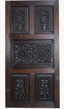 Best Pamono Handmade and Handcarved Sliding Door Panel, Nuristan, Afghanistan, 1920s