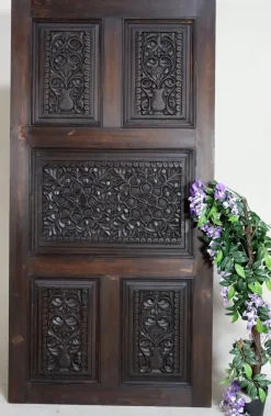 Best Pamono Handmade and Handcarved Sliding Door Panel, Nuristan, Afghanistan, 1920s