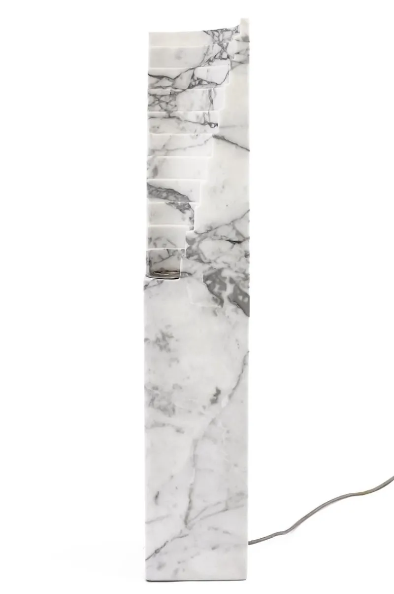 Sale Pamono Handmade Big Amphitheatre Lamp in Paonazzo Marble from Fiam
