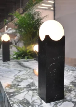 Pamono Handmade Big Eclipse Lamp in Black Marquina Marble from Fiam><noscript><img width=