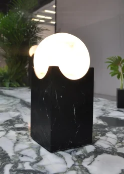 Pamono Handmade Big Eclipse Lamp in Black Marquina Marble from Fiam><noscript><img width=