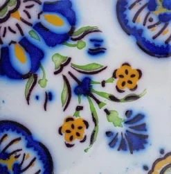 Pamono Handmade Ceramic Tiles attributed to Devres, France, 1960s><noscript><img width=