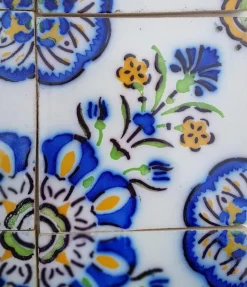 Pamono Handmade Ceramic Tiles attributed to Devres, France, 1960s><noscript><img width=