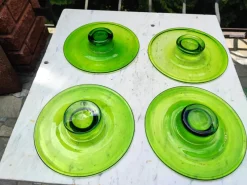 Pamono Handmade Glass Candleholders from Maria Vinka, 1990s, Set of 4