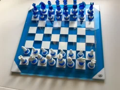 Pamono Handmade Italian Murano Art Glass Chess Board, Italian Glass from Simoeng, Venice, Set of 33><noscript><img width=