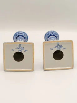 Hot Pamono Hand-Painted Candlesticks from Royal Delft, 1988, Set of 2