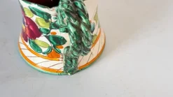 Discount Pamono Hand-Painted Ceramic Indoor Watering Can with Floral Motifs, 20th Century