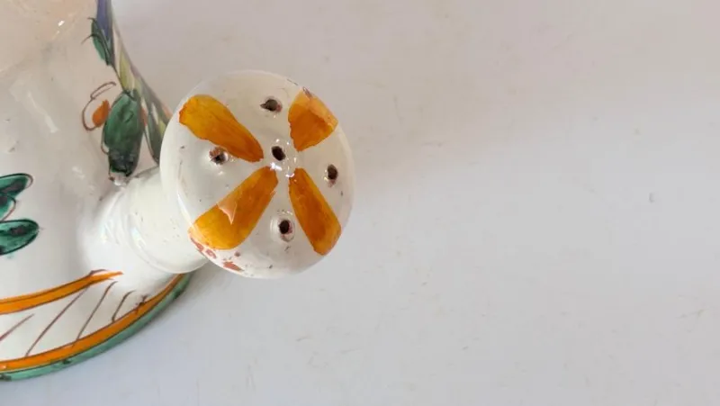 Discount Pamono Hand-Painted Ceramic Indoor Watering Can with Floral Motifs, 20th Century
