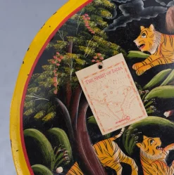 Pamono Hand-Painted Childrens Table and Chairs, India, 1993, Set of 3> Garden Tables