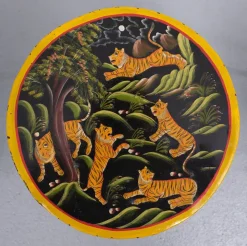 Pamono Hand-Painted Childrens Table and Chairs, India, 1993, Set of 3><noscript><img width=