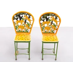 Pamono Hand-Painted Childrens Table and Chairs, India, 1993, Set of 3><noscript><img width=
