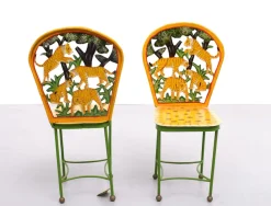 Pamono Hand-Painted Childrens Table and Chairs, India, 1993, Set of 3><noscript><img width=