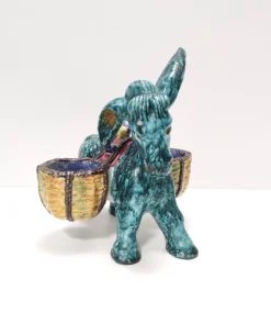 Pamono Hand-Painted Earthenware Figural Donkey Table Salt Cellar and Pepper Mill, Italy, 1983><noscript><img width=