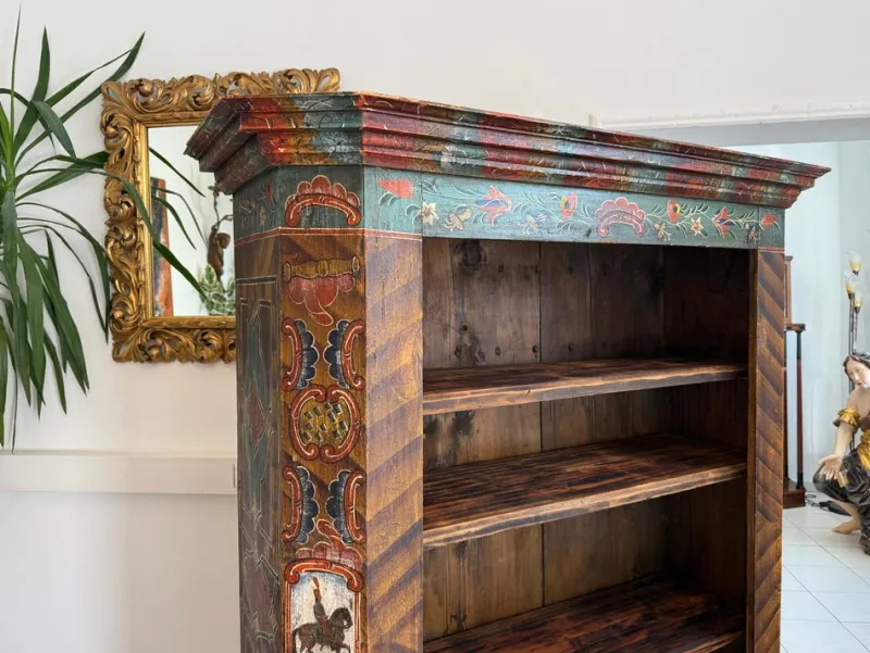 Pamono Hand-Painted Farmers Shelf, Bookcase, Tyrol Farmers Box, Riders Box G2030> Shelves & Wall Units