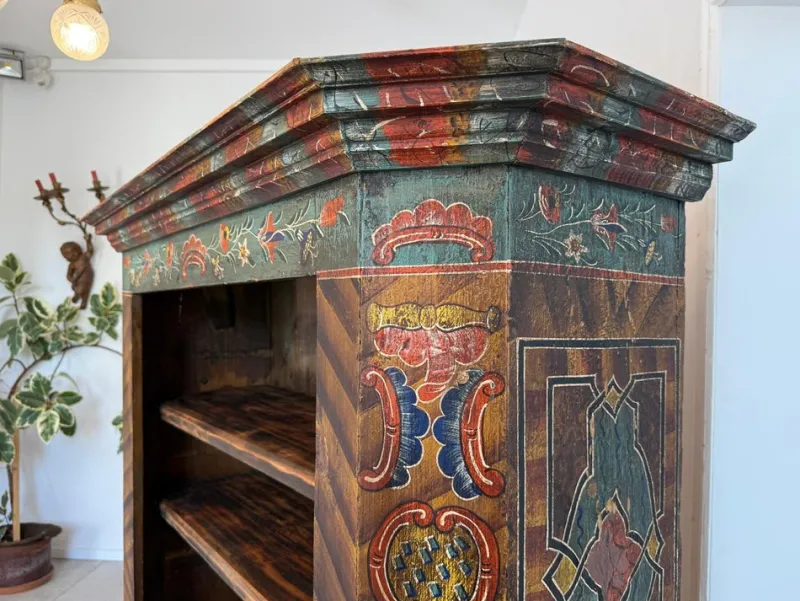 Pamono Hand-Painted Farmers Shelf, Bookcase, Tyrol Farmers Box, Riders Box G2030> Shelves & Wall Units
