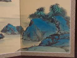 Pamono Hand-Painted Folding Screen, Japan, 1960s> Room Dividers & Screens