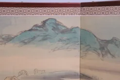 Pamono Hand-Painted Folding Screen, Japan, 1960s><noscript><img width=