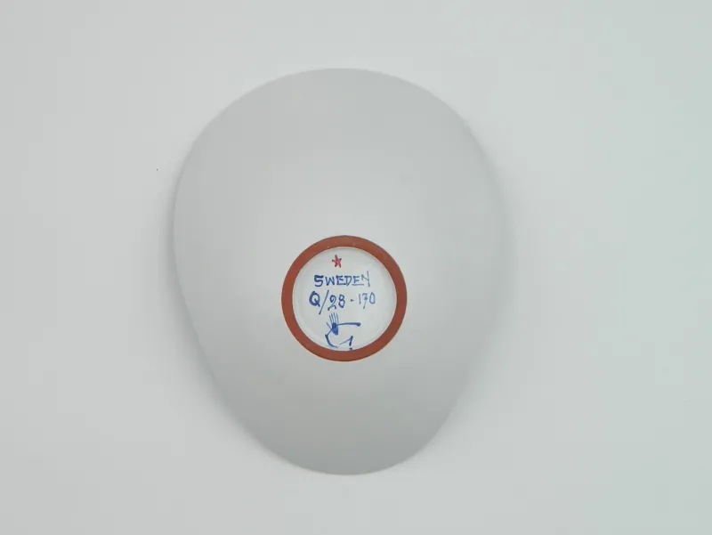 Pamono Hand-Painted Free-Form Faience Bowl by Stig Lindberg for Gustavsberg Sweden, 1960s> Bowls