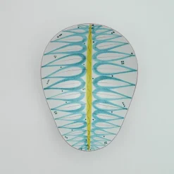 Pamono Hand-Painted Free-Form Faience Bowl by Stig Lindberg for Gustavsberg Sweden, 1960s><noscript><img width=