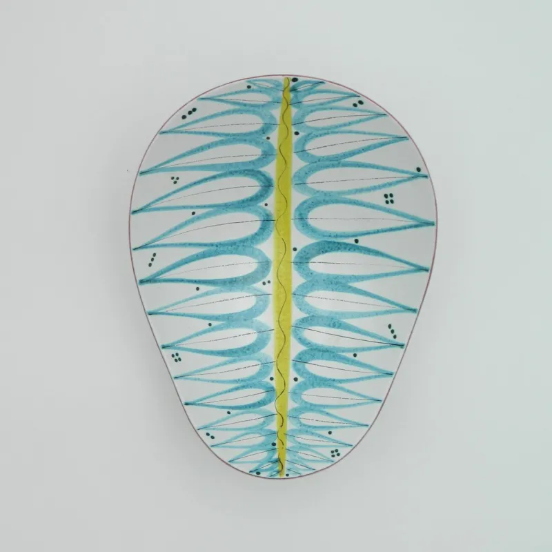 Pamono Hand-Painted Free-Form Faience Bowl by Stig Lindberg for Gustavsberg Sweden, 1960s> Bowls