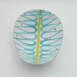 Pamono Hand-Painted Free-Form Faience Bowl by Stig Lindberg for Gustavsberg Sweden, 1960s><noscript><img width=