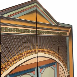 Pamono Hand-Painted Indian Portico Style Screen, 1980s><noscript><img width=