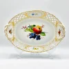 Pamono Hand-Painted Lattice Border Two-Handled Porcelain Tray from Meissen Porcelain, 1950s> Trays