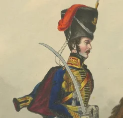 Pamono Hanoverian Guard Hussar Officer Elegance, Print><noscript><img width=