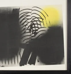 Pamono Hans Hartung, 1971, Crayon & Lithograph, Framed><noscript><img width=