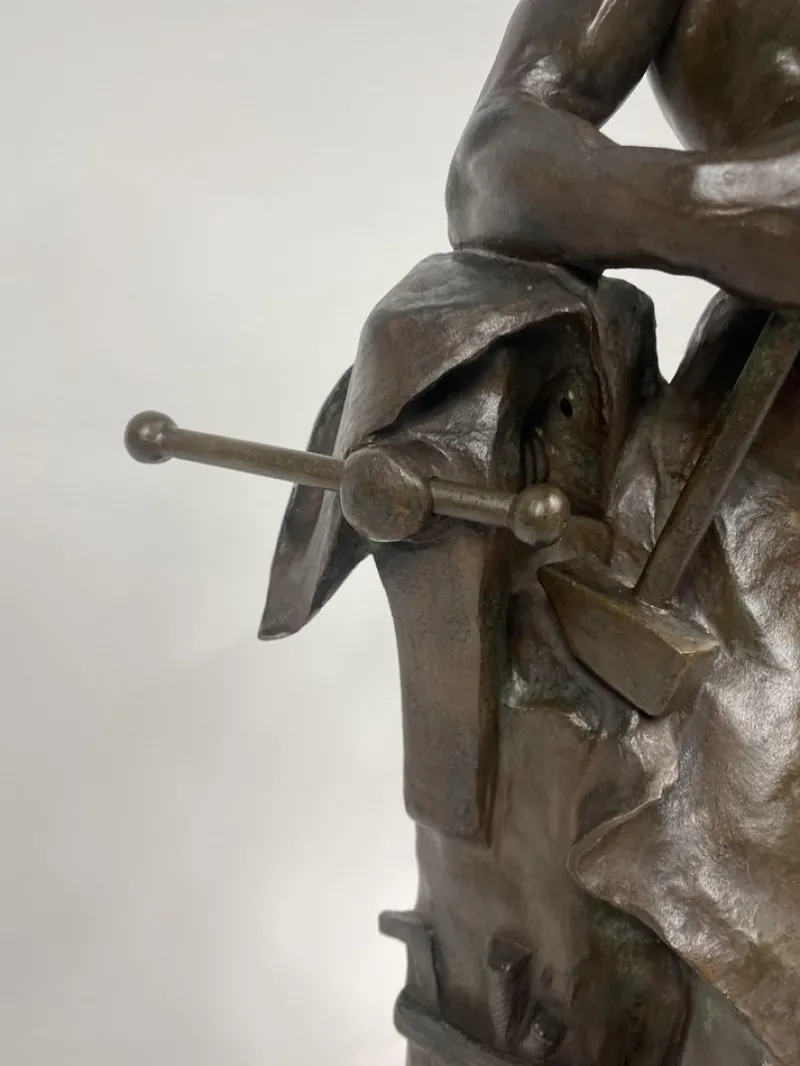 Hot Pamono Hans Muller, Labor Omnia Vincit, 1920s, Bronze & Marble