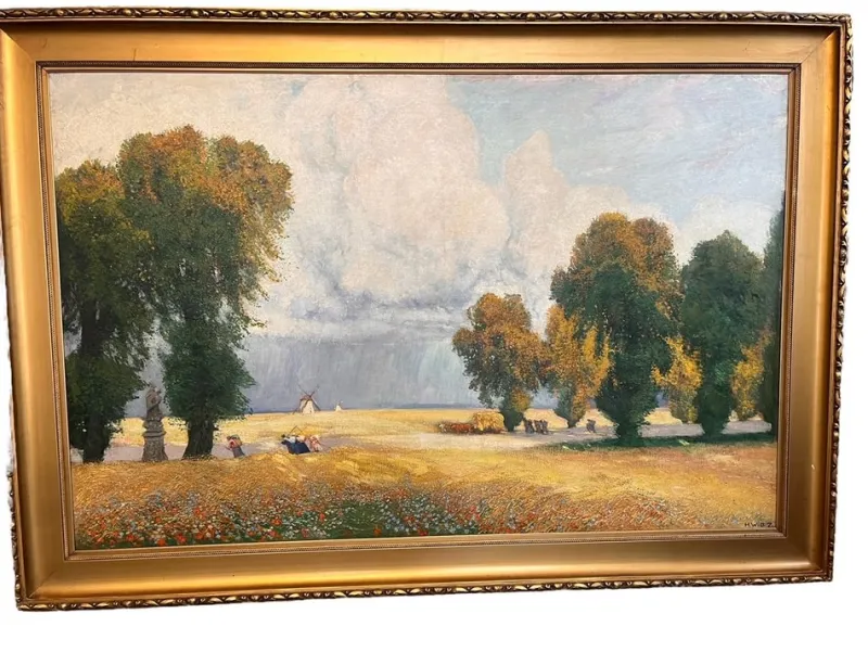 Pamono Hans Wilt, Landscape, 1890s, Oil on Canvas, Framed> Impressionist
